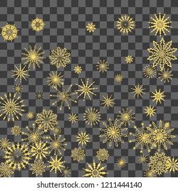 Christmas and New Year background vector with falling snowflakes. The effect of decorating snowflakes. Winter vacation. Well suited for a Christmas card, banner or poster. EPS 10