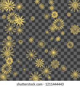 Christmas and New Year background vector with falling snowflakes. The effect of decorating snowflakes. Winter vacation. Well suited for a Christmas card, banner or poster. EPS 10