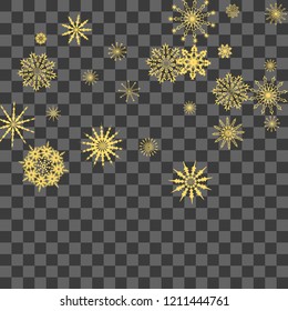 Christmas and New Year background vector with falling snowflakes. The effect of decorating snowflakes. Winter vacation. Well suited for a Christmas card, banner or poster. EPS 10