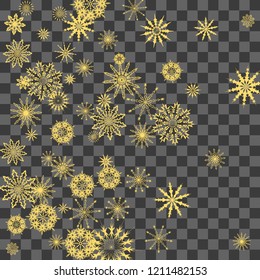 Christmas and New Year background vector with falling snowflakes. The effect of decorating snowflakes. Winter vacation. Well suited for a Christmas card, banner or poster. EPS 10
