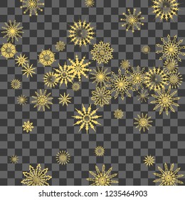 Christmas and New Year background vector with falling snowflakes. The effect of decorating snowflakes. Winter vacation. Well suited for a Christmas card, banner or poster. EPS 10
