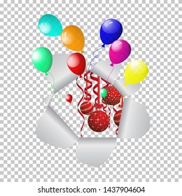 Christmas and New Year background. Vector illustration. EPS 10 with transparency.