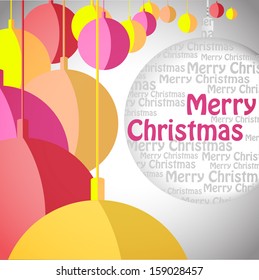 Christmas and New Year background. Vector holly in the shape of Xmas ball