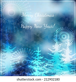 Christmas and New Year background, vector illustration