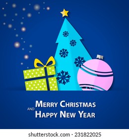 Christmas and New Year background Vector Illustration 