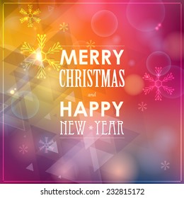Christmas and New Year background, vector illustration