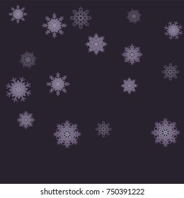 Christmas and New Year background vector with falling snowflakes. The effect of decorating snowflakes. Winter vacation. Well suited for a Christmas card, banner or poster. EPS 10