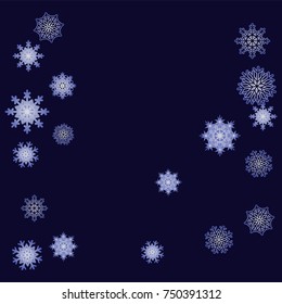 Christmas and New Year background vector with falling snowflakes. The effect of decorating snowflakes. Winter vacation. Well suited for a Christmas card, banner or poster. EPS 10