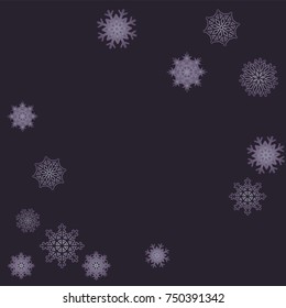Christmas and New Year background vector with falling snowflakes. The effect of decorating snowflakes. Winter vacation. Well suited for a Christmas card, banner or poster. EPS 10