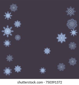 Christmas and New Year background vector with falling snowflakes. The effect of decorating snowflakes. Winter vacation. Well suited for a Christmas card, banner or poster. EPS 10