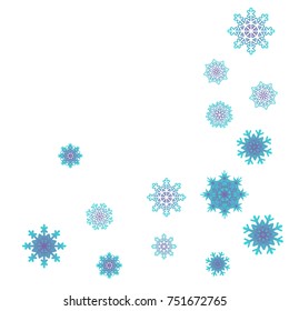 Christmas and New Year background vector with falling snowflakes. The effect of decorating snowflakes. Winter vacation. Well suited for a Christmas card, banner or poster. EPS 10