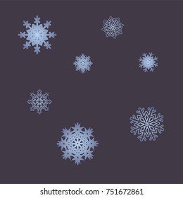 Christmas and New Year background vector with falling snowflakes. The effect of decorating snowflakes. Winter vacation. Well suited for a Christmas card, banner or poster. EPS 10