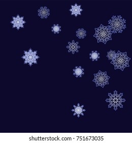 Christmas and New Year background vector with falling snowflakes. The effect of decorating snowflakes. Winter vacation. Well suited for a Christmas card, banner or poster. EPS 10