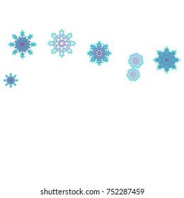 Christmas and New Year background vector with falling snowflakes. The effect of decorating snowflakes. Winter vacation. Well suited for a Christmas card, banner or poster. EPS 10