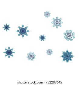 Christmas and New Year background vector with falling snowflakes. The effect of decorating snowflakes. Winter vacation. Well suited for a Christmas card, banner or poster. EPS 10