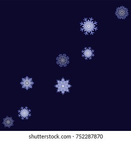 Christmas and New Year background vector with falling snowflakes. The effect of decorating snowflakes. Winter vacation. Well suited for a Christmas card, banner or poster. EPS 10