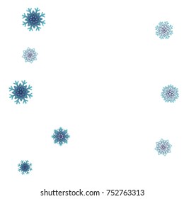 Christmas and New Year background vector with falling snowflakes. The effect of decorating snowflakes. Winter vacation. Well suited for a Christmas card, banner or poster. EPS 10