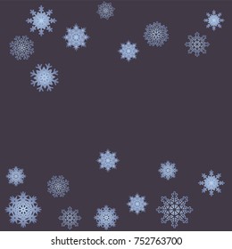 Christmas and New Year background vector with falling snowflakes. The effect of decorating snowflakes. Winter vacation. Well suited for a Christmas card, banner or poster. EPS 10