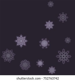 Christmas and New Year background vector with falling snowflakes. The effect of decorating snowflakes. Winter vacation. Well suited for a Christmas card, banner or poster. EPS 10
