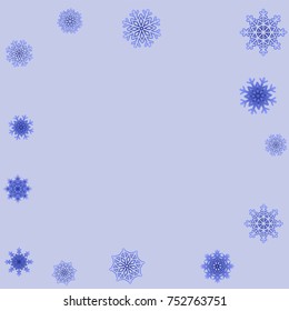 Christmas and New Year background vector with falling snowflakes. The effect of decorating snowflakes. Winter vacation. Well suited for a Christmas card, banner or poster. EPS 10