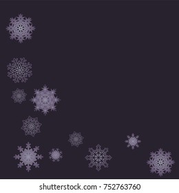 Christmas and New Year background vector with falling snowflakes. The effect of decorating snowflakes. Winter vacation. Well suited for a Christmas card, banner or poster. EPS 10