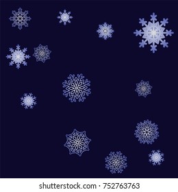 Christmas and New Year background vector with falling snowflakes. The effect of decorating snowflakes. Winter vacation. Well suited for a Christmas card, banner or poster. EPS 10