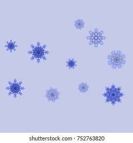 Christmas and New Year background vector with falling snowflakes. The effect of decorating snowflakes. Winter vacation. Well suited for a Christmas card, banner or poster. EPS 10