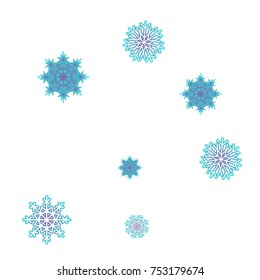 Christmas and New Year background vector with falling snowflakes. The effect of decorating snowflakes. Winter vacation. Well suited for a Christmas card, banner or poster. EPS 10