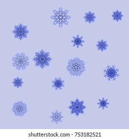 Christmas and New Year background vector with falling snowflakes. The effect of decorating snowflakes. Winter vacation. Well suited for a Christmas card, banner or poster. EPS 10