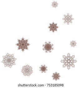 Christmas and New Year background vector with falling snowflakes. The effect of decorating snowflakes. Winter vacation. Well suited for a Christmas card, banner or poster. EPS 10