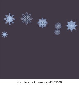 Christmas and New Year background vector with falling snowflakes. The effect of decorating snowflakes. Winter vacation. Well suited for a Christmas card, banner or poster. EPS 10