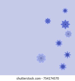 Christmas and New Year background vector with falling snowflakes. The effect of decorating snowflakes. Winter vacation. Well suited for a Christmas card, banner or poster. EPS 10