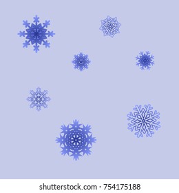 Christmas and New Year background vector with falling snowflakes. The effect of decorating snowflakes. Winter vacation. Well suited for a Christmas card, banner or poster. EPS 10