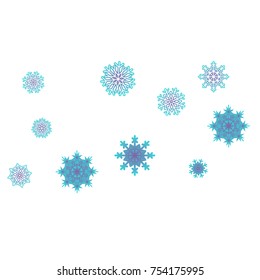 Christmas and New Year background vector with falling snowflakes. The effect of decorating snowflakes. Winter vacation. Well suited for a Christmas card, banner or poster. EPS 10