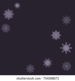 Christmas and New Year background vector with falling snowflakes. The effect of decorating snowflakes. Winter vacation. Well suited for a Christmas card, banner or poster. EPS 10