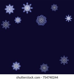 Christmas and New Year background vector with falling snowflakes. The effect of decorating snowflakes. Winter vacation. Well suited for a Christmas card, banner or poster. EPS 10