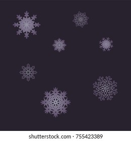 Christmas and New Year background vector with falling snowflakes. The effect of decorating snowflakes. Winter vacation. Well suited for a Christmas card, banner or poster. EPS 10