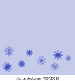 Christmas and New Year background vector with falling snowflakes. The effect of decorating snowflakes. Winter vacation. Well suited for a Christmas card, banner or poster. EPS 10
