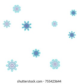 Christmas and New Year background vector with falling snowflakes. The effect of decorating snowflakes. Winter vacation. Well suited for a Christmas card, banner or poster. EPS 10