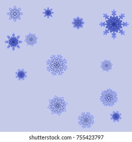 Christmas and New Year background vector with falling snowflakes. The effect of decorating snowflakes. Winter vacation. Well suited for a Christmas card, banner or poster. EPS 10