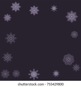 Christmas and New Year background vector with falling snowflakes. The effect of decorating snowflakes. Winter vacation. Well suited for a Christmas card, banner or poster. EPS 10