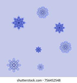 Christmas and New Year background vector with falling snowflakes. The effect of decorating snowflakes. Winter vacation. Well suited for a Christmas card, banner or poster. EPS 10