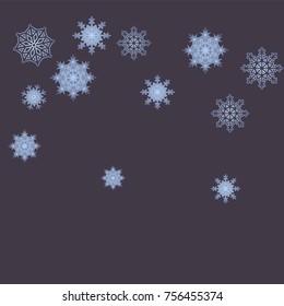 Christmas and New Year background vector with falling snowflakes. The effect of decorating snowflakes. Winter vacation. Well suited for a Christmas card, banner or poster. EPS 10