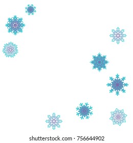 Christmas and New Year background vector with falling snowflakes. The effect of decorating snowflakes. Winter vacation. Well suited for a Christmas card, banner or poster. EPS 10