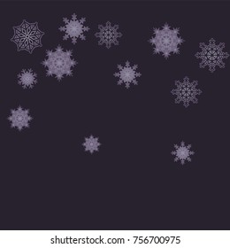 Christmas and New Year background vector with falling snowflakes. The effect of decorating snowflakes. Winter vacation. Well suited for a Christmas card, banner or poster. EPS 10