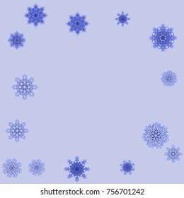 Christmas and New Year background vector with falling snowflakes. The effect of decorating snowflakes. Winter vacation. Well suited for a Christmas card, banner or poster. EPS 10