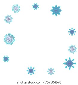 Christmas and New Year background vector with falling snowflakes. The effect of decorating snowflakes. Winter vacation. Well suited for a Christmas card, banner or poster. EPS 10