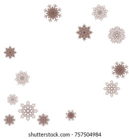 Christmas and New Year background vector with falling snowflakes. The effect of decorating snowflakes. Winter vacation. Well suited for a Christmas card, banner or poster. EPS 10