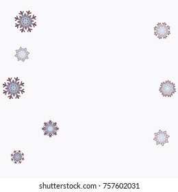 Christmas and New Year background vector with falling snowflakes. The effect of decorating snowflakes. Winter vacation. Well suited for a Christmas card, banner or poster. EPS 10