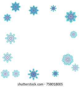 Christmas and New Year background vector with falling snowflakes. The effect of decorating snowflakes. Winter vacation. Well suited for a Christmas card, banner or poster. EPS 10